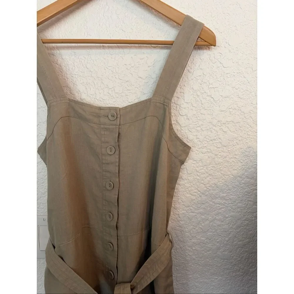Everlane The Linen Jumpsuit in Seagrass Size 6